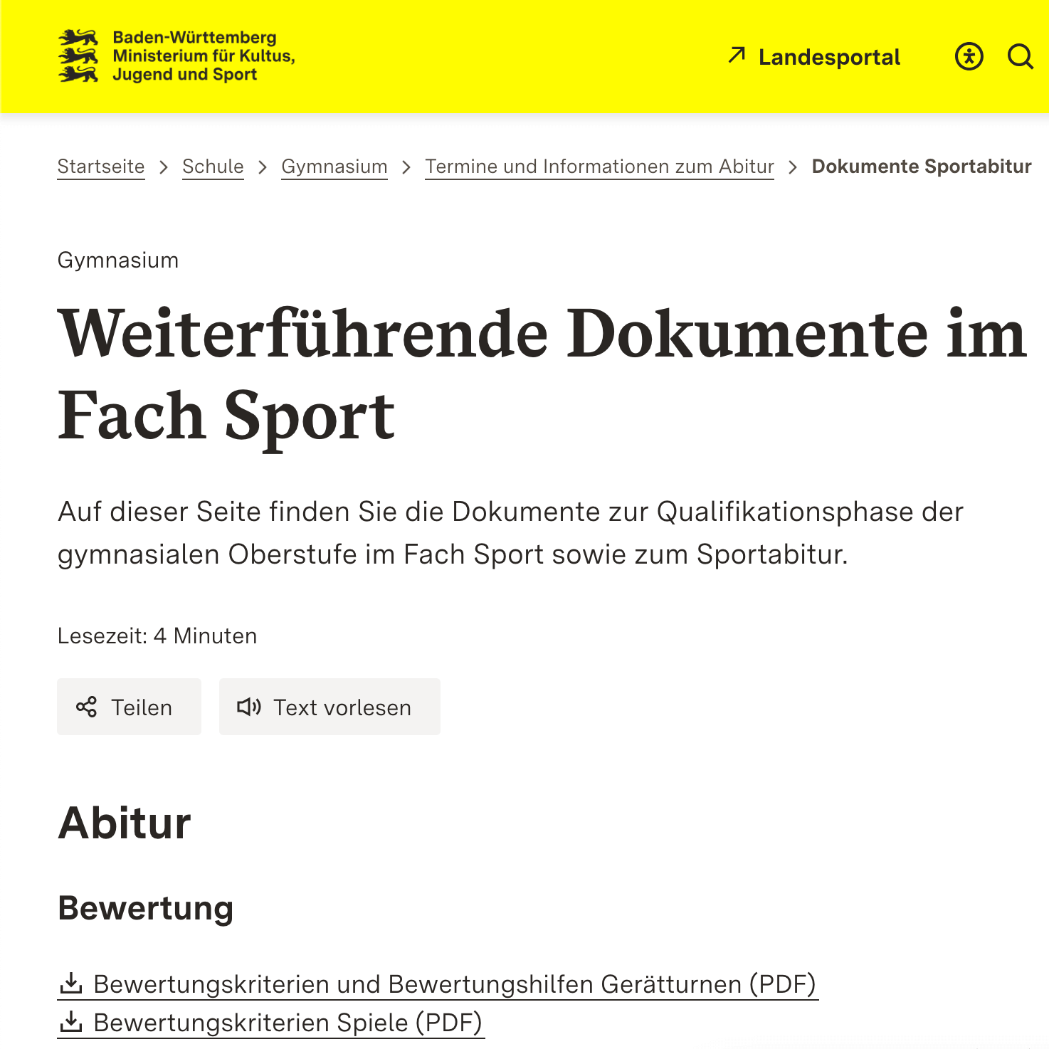 Praktisches Sportabitur: Disziplinwahl